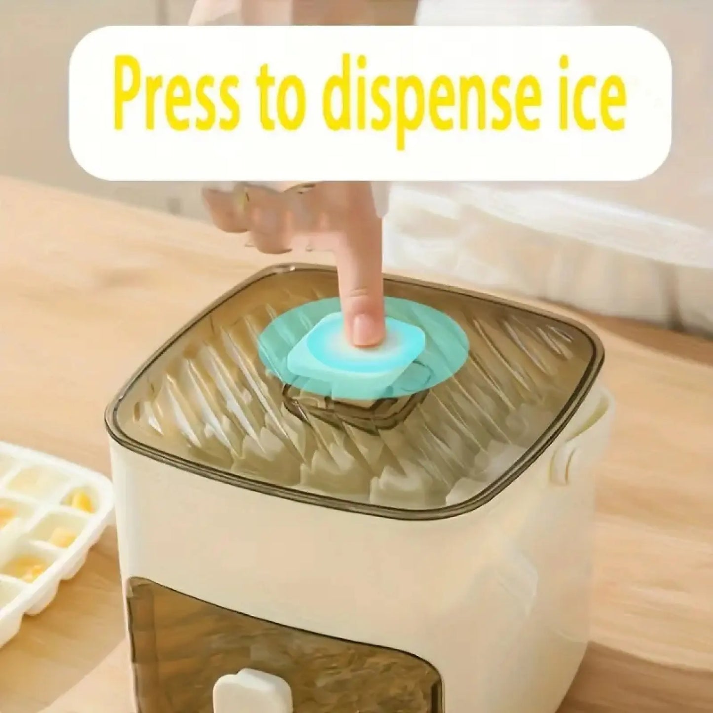 48-Compartment Portable Ice Maker with Easy-Press Lid, Double-Layer Silicone Tray & Durable Countertop Design for Drinks & Frozen Foods