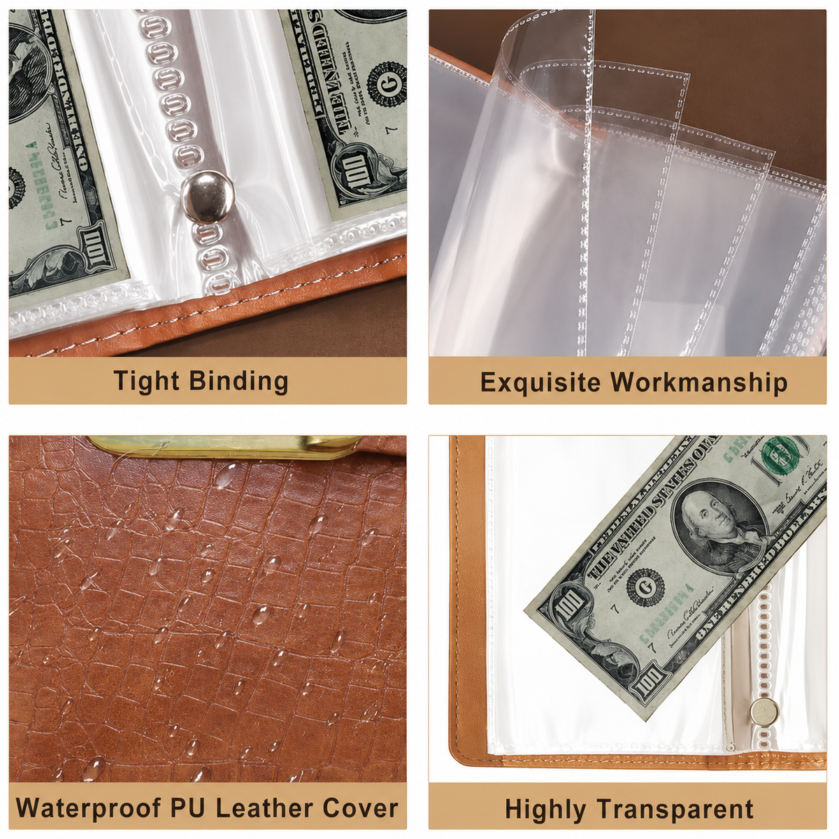💶100 Transparent Pocket Currency Collectors Album