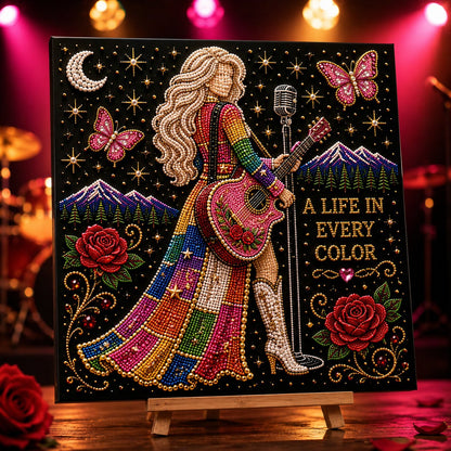 🎤 Premium 3D Pearl Dolly Country Music Tribute Art Kit | Luxury Flocked Canvas with Scratch-Resistant Non-Fading Acrylic Resin Pearls & Faceted Drills DIY Keepsake Decor 💎✨