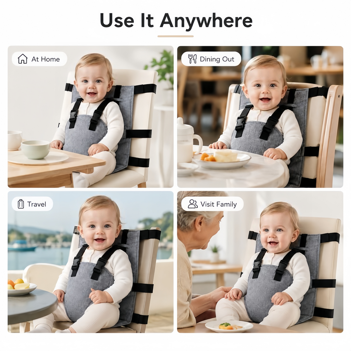 🏅Portable Baby Seat Harness for Dining Chairs
