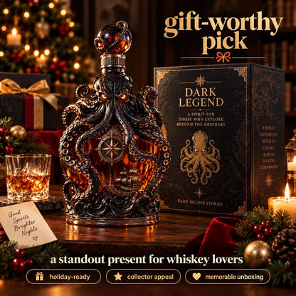 🔥Buy 2 Get 20% OFF🔥🐙Kraken Voyage Octopus Whiskey Decanter | Gothic Nautical Bar Centerpiece