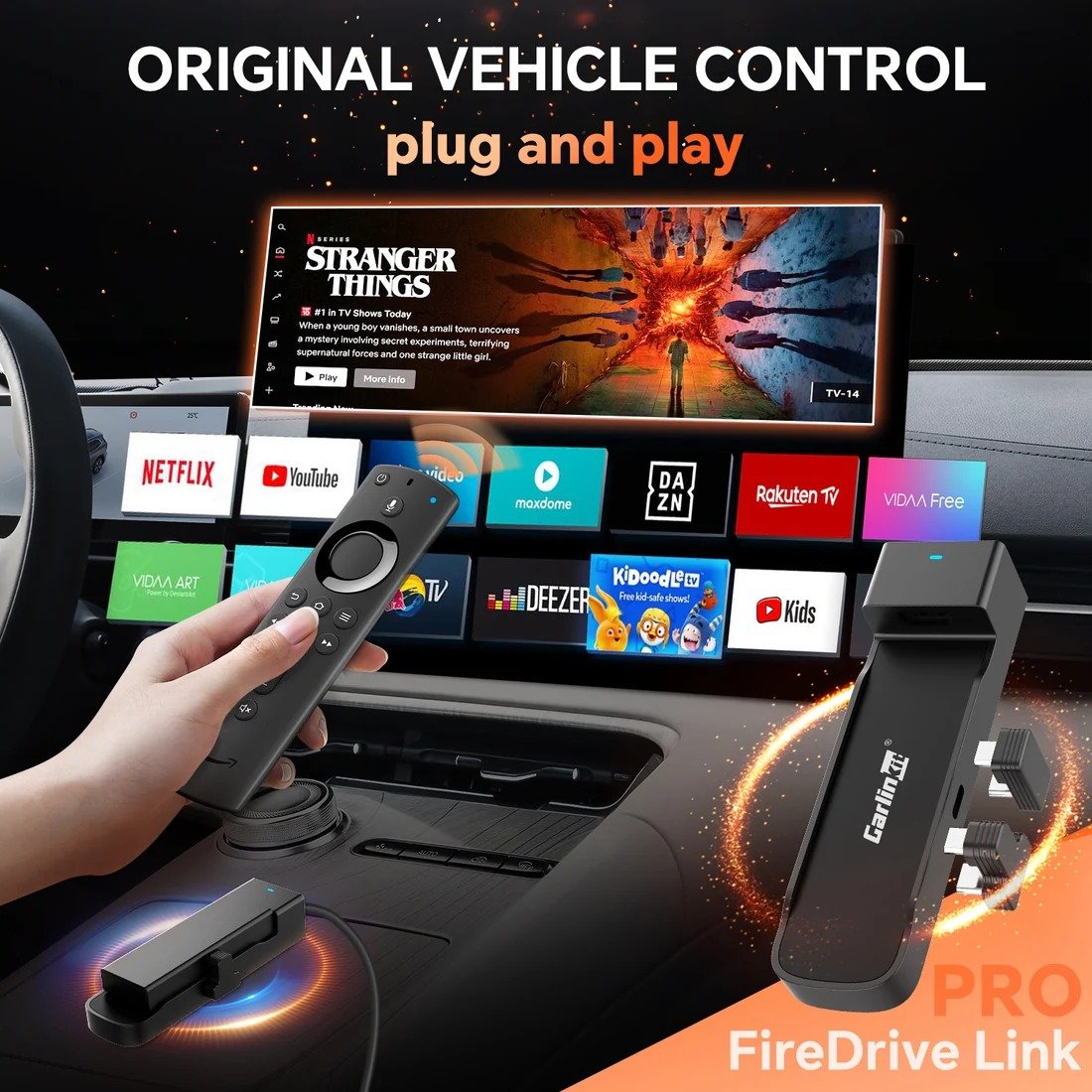 Car display using HDMI multimedia with the FireDrive Link Pro adapter