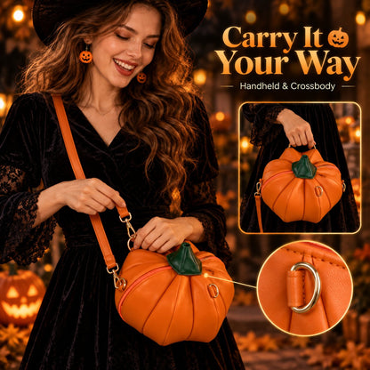 🎃✨Hungry Pumpkin Halloween Crossbody Bag: Whimsical Open-Mouth Pumpkin Purse for Halloween Party, Trick-or-Treat & Fall Outfit(✨Same as in the video)