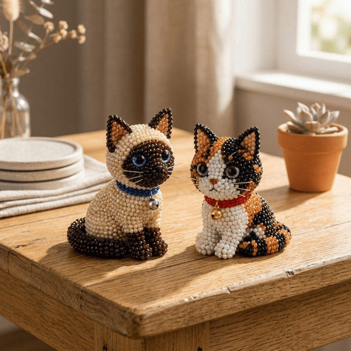 🐱 Create 4 Adorable Beaded Cats Yourself
