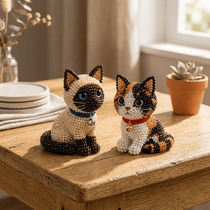 🐱 Create 4 Adorable Beaded Cats Yourself