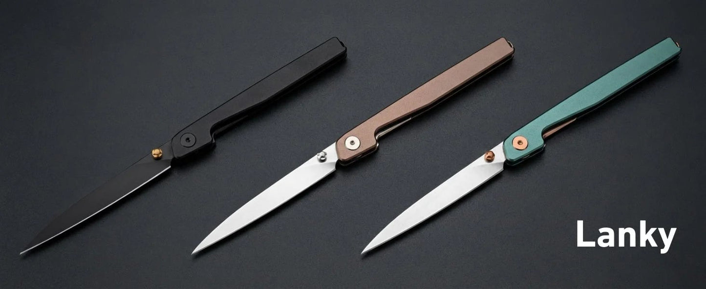 🔥Last Day Sale 49% OFF🎉Lanky Liner Lock Front Flipper Knife Black Aluminum Handle
