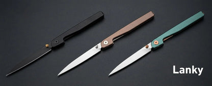 🔥Last Day Sale 49% OFF🎉Lanky Liner Lock Front Flipper Knife Black Aluminum Handle