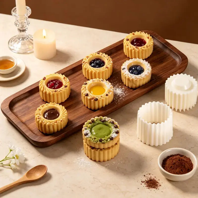 🍪Sunflower-Patterned Round Hand-Press Mooncake Mold