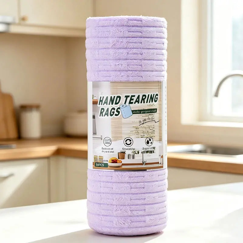 🧽 Tearable Reusable Cleaning Cloth Roll – Washable Absorbent Towels for Kitchen & Home