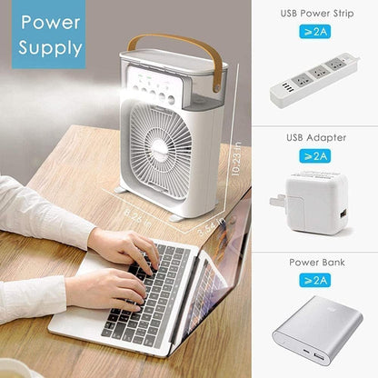3-Speed Portable Misting Cooler Desk Fan