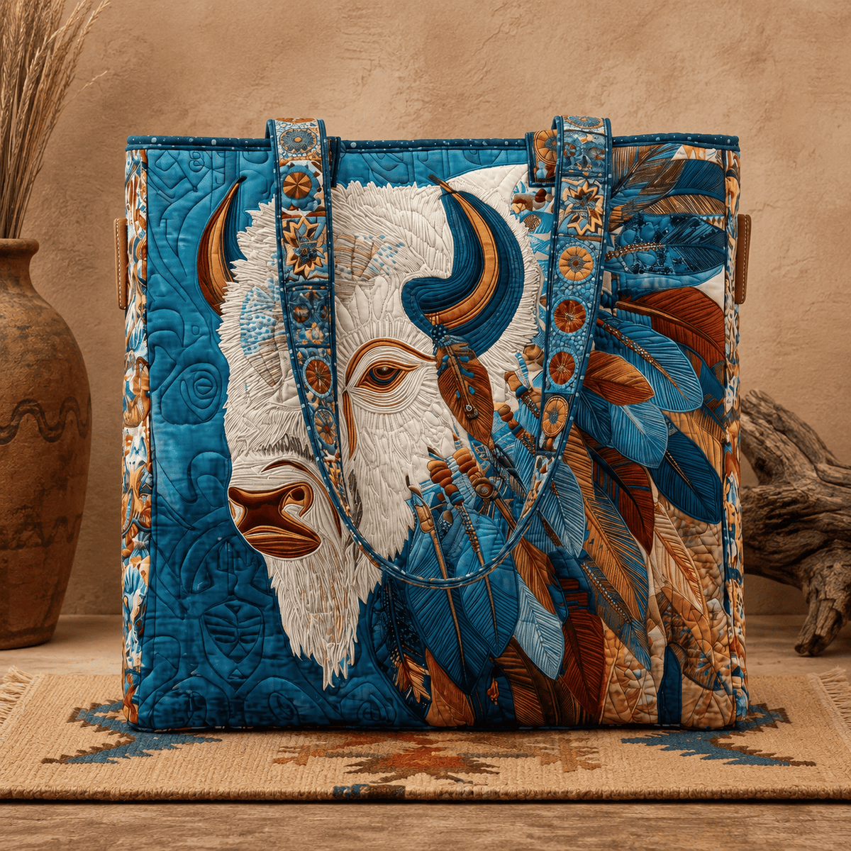 Handmade Native American Quilted Tote Bag