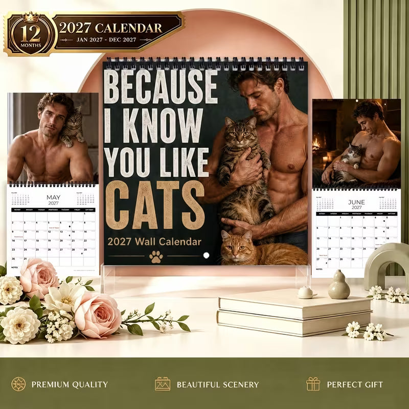 🔥Black Friday Deal: 2027 Naked Cats Men's Wall Calendar
