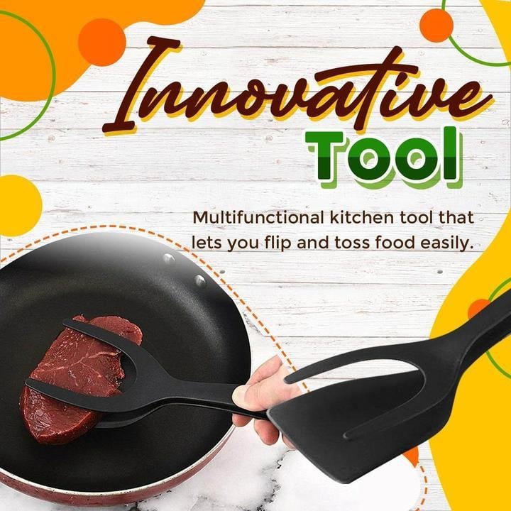 🥘 LIMITED-TIME ! 🍳 2-in-1 Grip Flip Tongs with Silicone Tips – Non-Scratch, Non-Stick, Heat-Resistant ✨