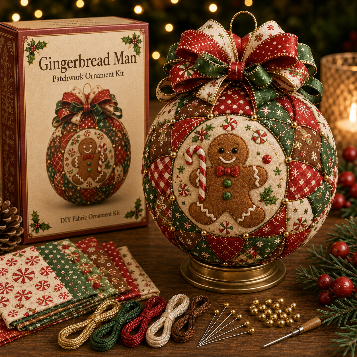 🎄 Christmas Classics Patchwork Ornament DIY Kit