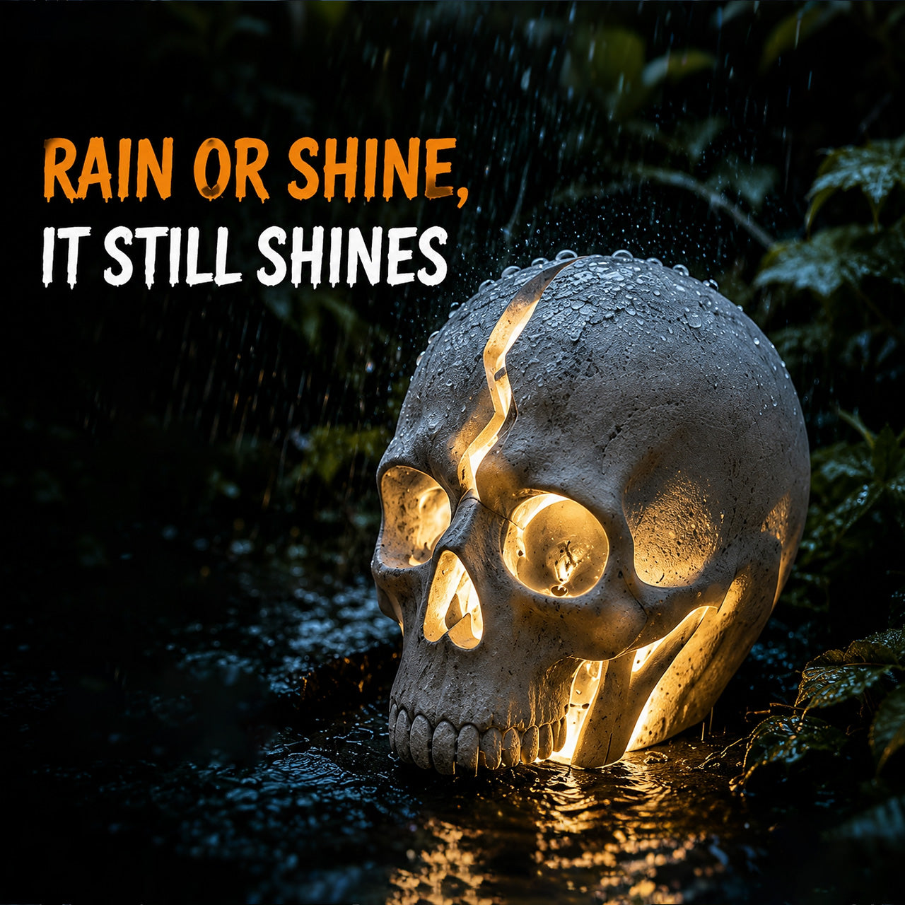 Gothic Solar Cracked Skull Light (Resin Craft)