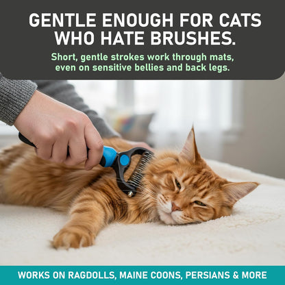 FurEase™ 2-in-1 Deshedding & Dematting Pet Brush