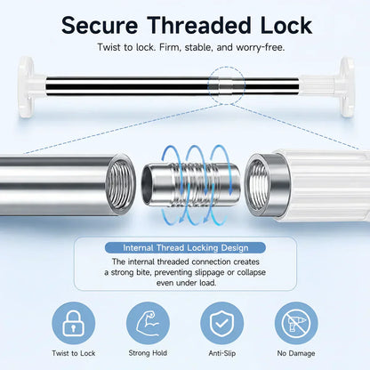 🏠 Drill-Free Adjustable Tension Rod – Expand Storage Without Wall Damage ✨