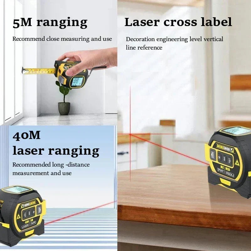 🎁3-In-1 Infrared Laser Tape Measuring