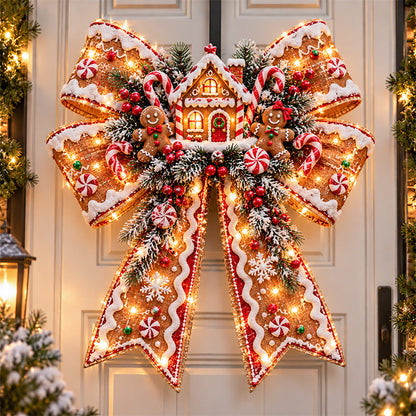🎀🎄 Christmas Magic Bow Door Hangers – Oversized Light-Up Holiday Bows in 6 Festive Styles