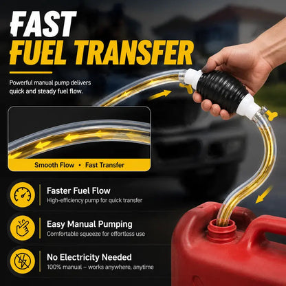 🚗 Portable Siphon Fuel Transfer Pump Set – Emergency Manual Liquid Pump for Car, Motorcycle, Lawn Mower & Boat ⛽✨