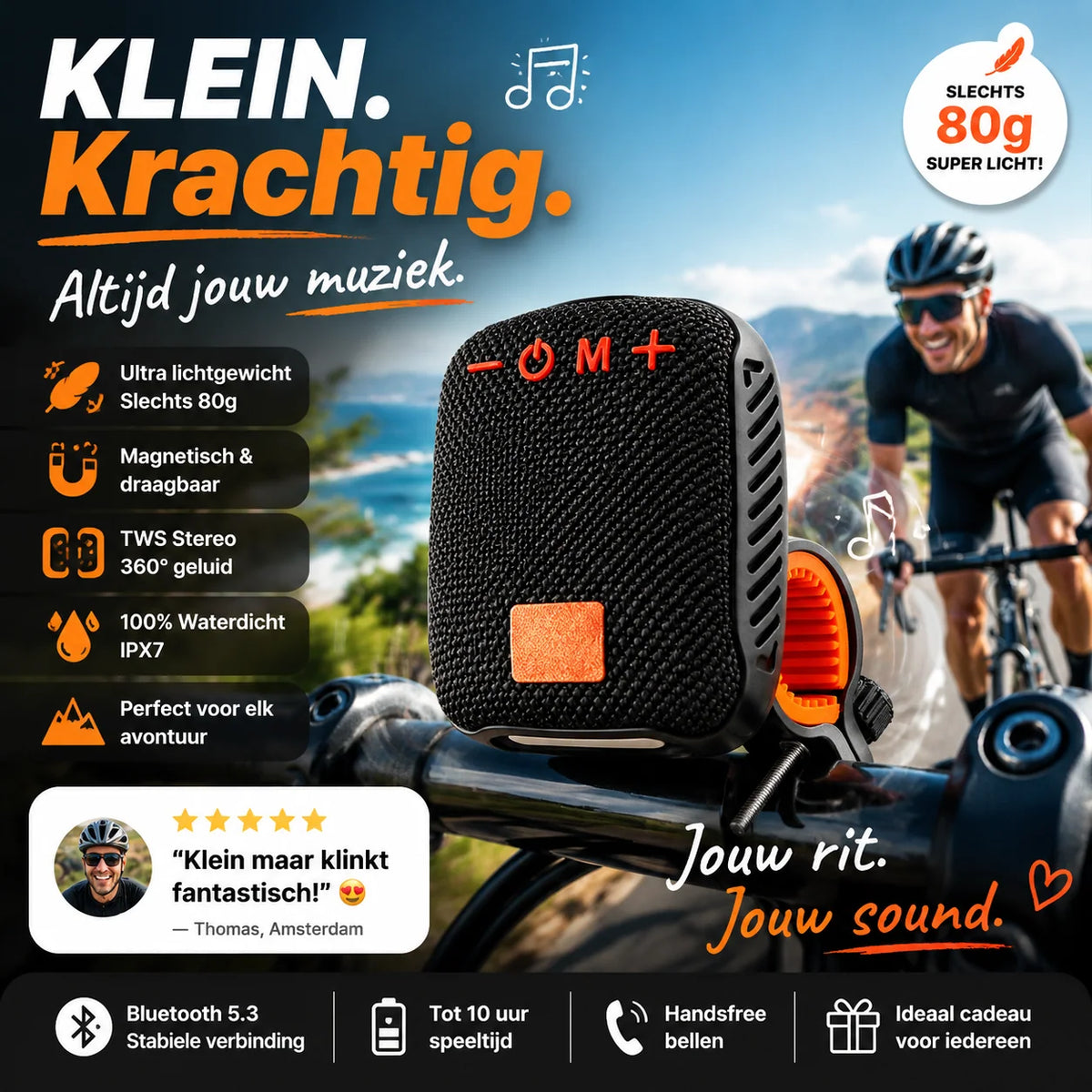 🥳2026 HOT SALE🥳💞55K+ SOLD!🎶 Waterproof Bicycle Bluetooth Speaker with Mounting Bracket