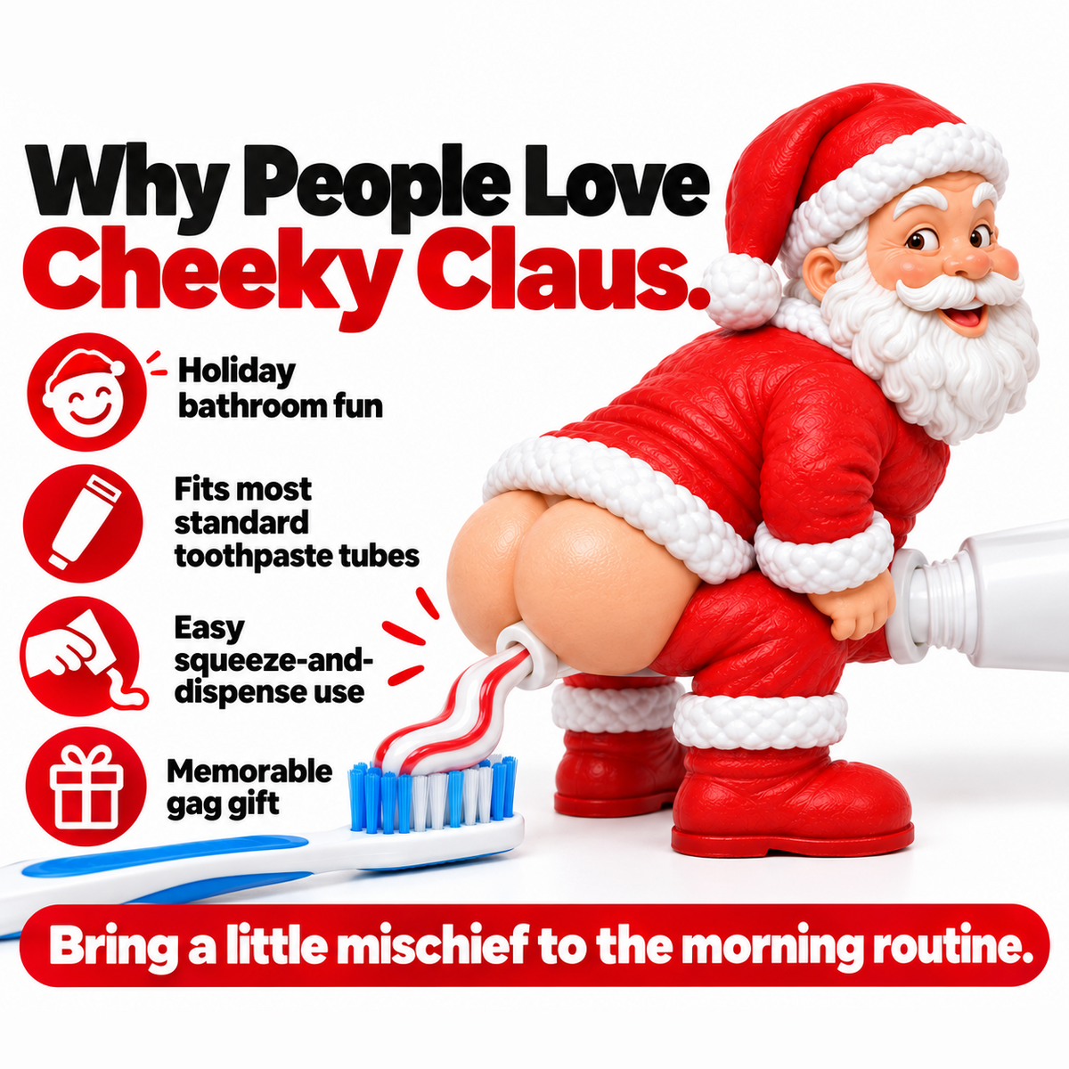 🎅 The Cheeky Santa Toothpaste Dispenser™ – The Christmas Gag Gift Everyone Will Talk About 😂🎄