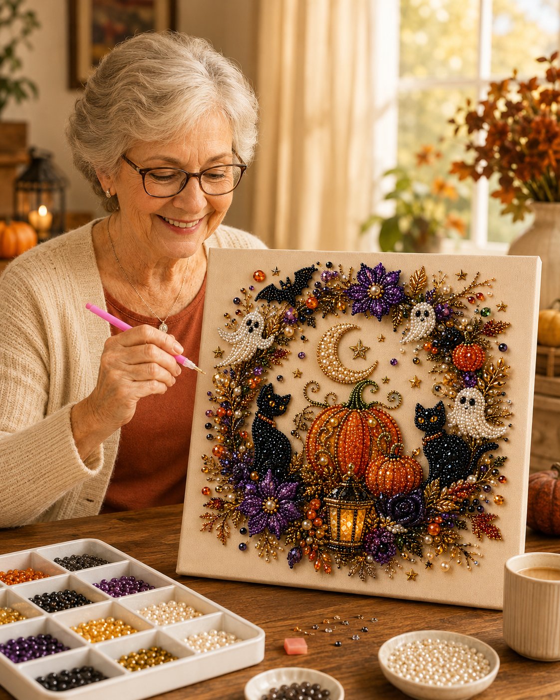 🔥 Last Day 49% OFF – 👻✨ Halloween Pearl Art DIY Kit