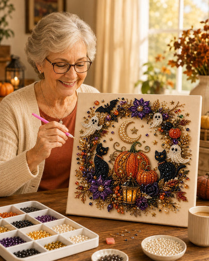 🔥 Last Day 49% OFF – 👻✨ Halloween Pearl Art DIY Kit