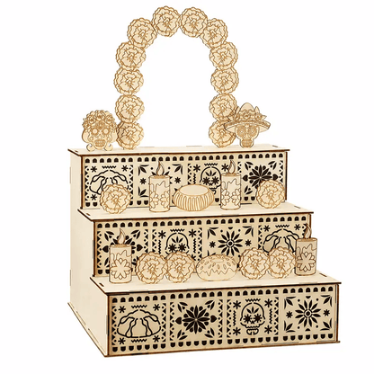 ✨Last Day 49% OFF - 🎃🏵️Day of the Dead Wooden Altar Display Set | 💕Death is not the end of life, forgetting is
