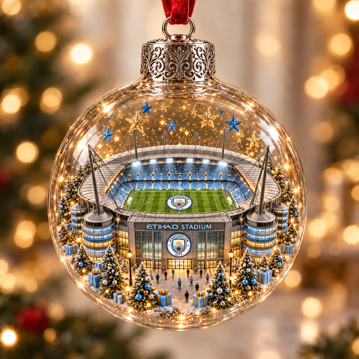 ⚽🎄 Christmas Sale: 50% OFF – Light-Up Football Stadium Ornament | 20 Styles
