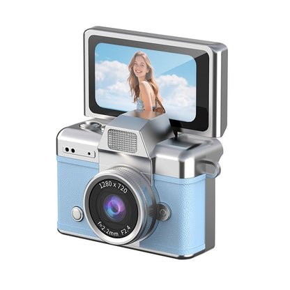 Retro Mini Digital Camera — 1080P Flip Screen, Keychain Size, Y2K Film Style
