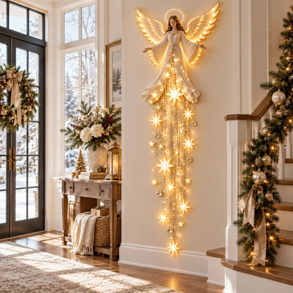 Last Day 50% OFF✨ Angel Blessing Starfall Wall Light™ – Heavenly Christmas Wall Decor✨