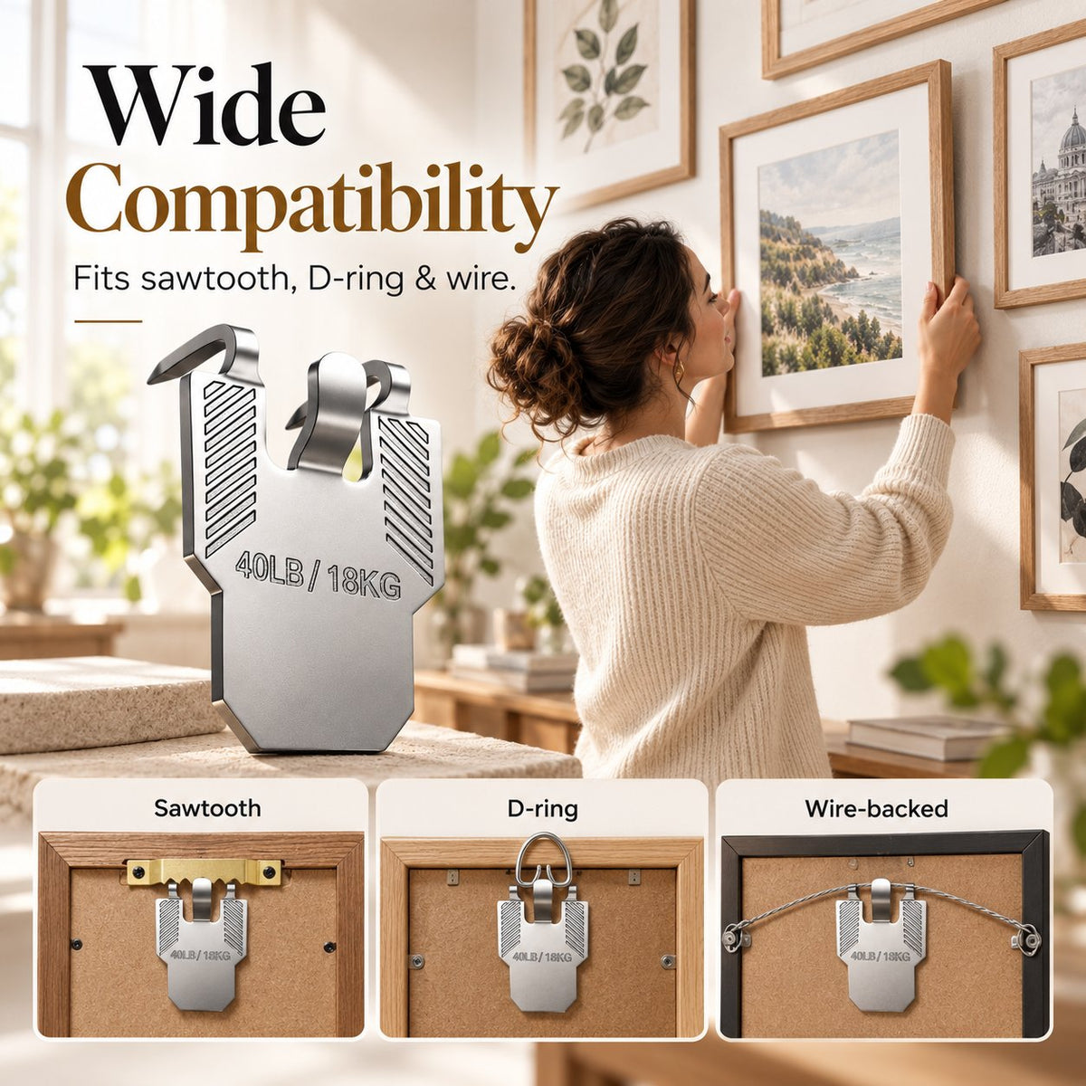 🏠 20 Pack Wall Claw Hooks | No Drilling Needed, Quick Installation for Living Room & Office Wall Decor