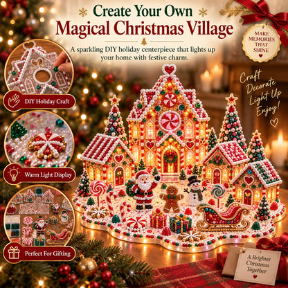 ✨🔥Magical Christmas Village 3D Gem Art DIY Kit