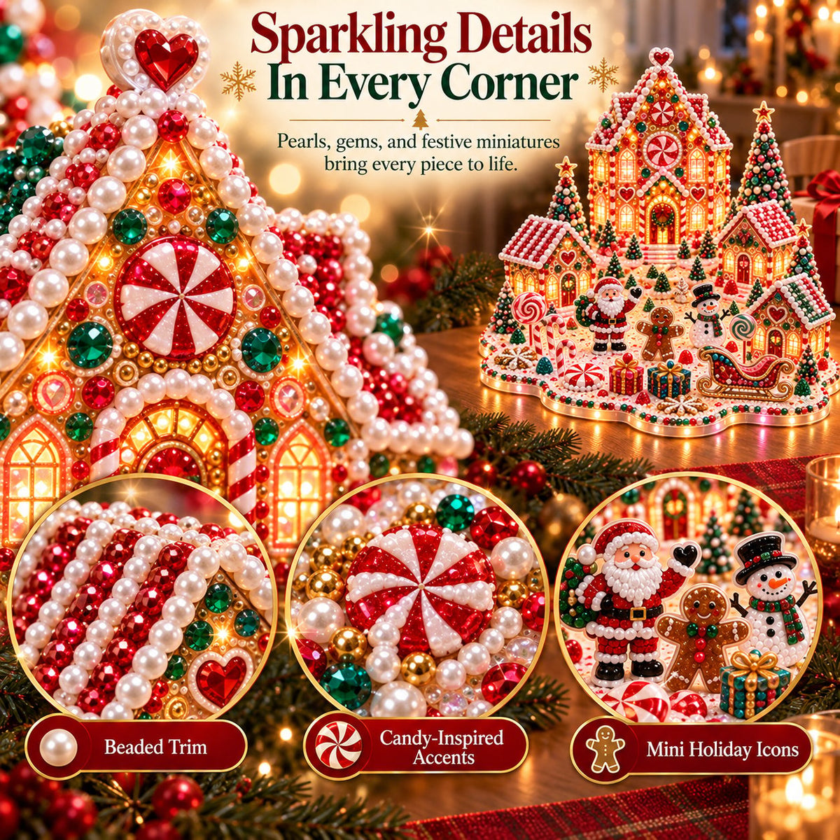 ✨🔥Magical Christmas Village 3D Gem Art DIY Kit