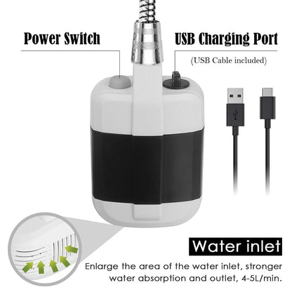 Portable Camping Shower Pump for Travel, RV, Garden & Pet Bathing