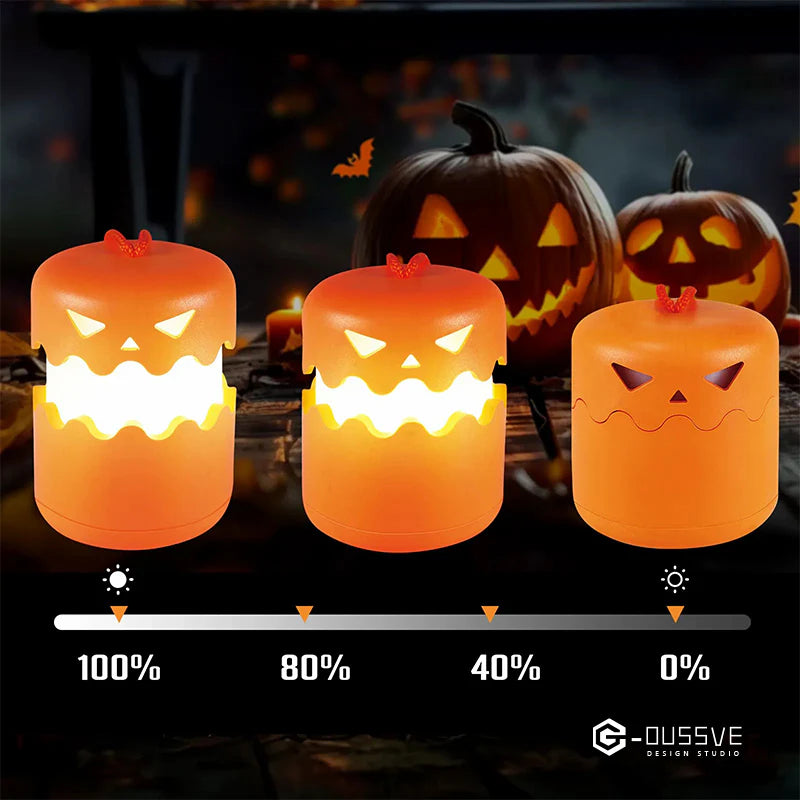 🎃 2-in-1 Foldable Halloween Pumpkin Lantern – Rechargeable LED Handheld Night Light with Dual Expressions & Hanging Lanyard