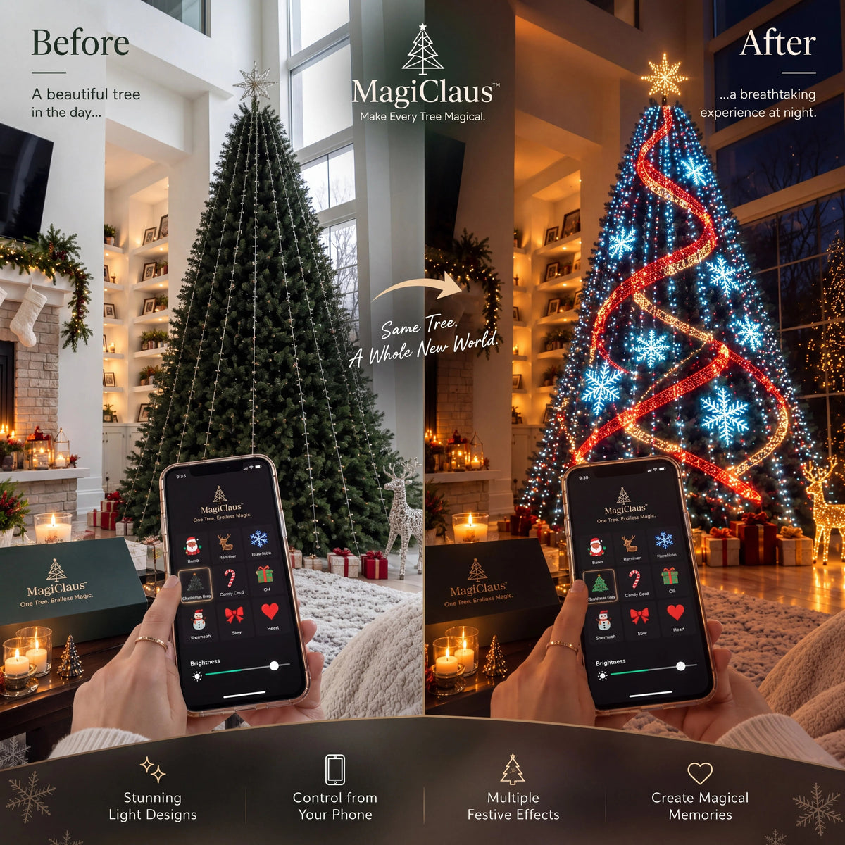Smart Animated Christmas Tree Lights – App-Controlled LED Effects