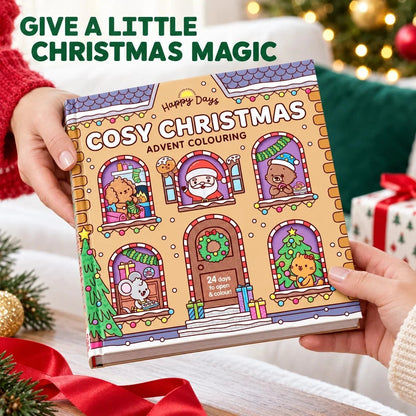 🎨24-Day Christmas Advent Coloring Book – Happy Days Cosy Christmas 🎄