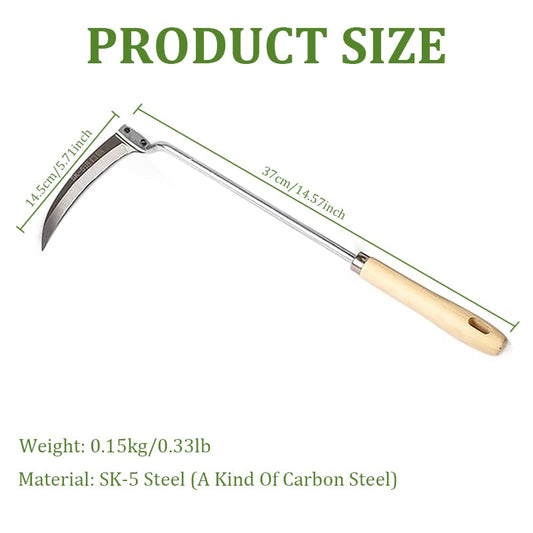 🌿 SK-5 Steel Gardening Scythe, Sharp Lightweight Weed Cutter for Farm Yard Plant Trimming