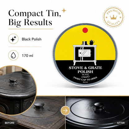 🔥Last Day 50% OFF - 🧼Black Stove & Grate Polish – Cast Iron Restorer for Wood Stoves, Fireplaces & Grates