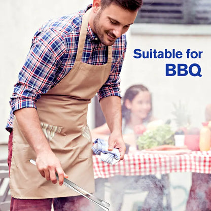 4-Piece Fine Teeth Long Stainless Steel Barbecue Tong Set