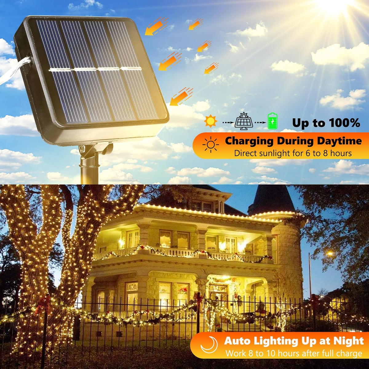 🎁Christmas Sale 50% 🔥2-Pack Solar Outdoor String Lights