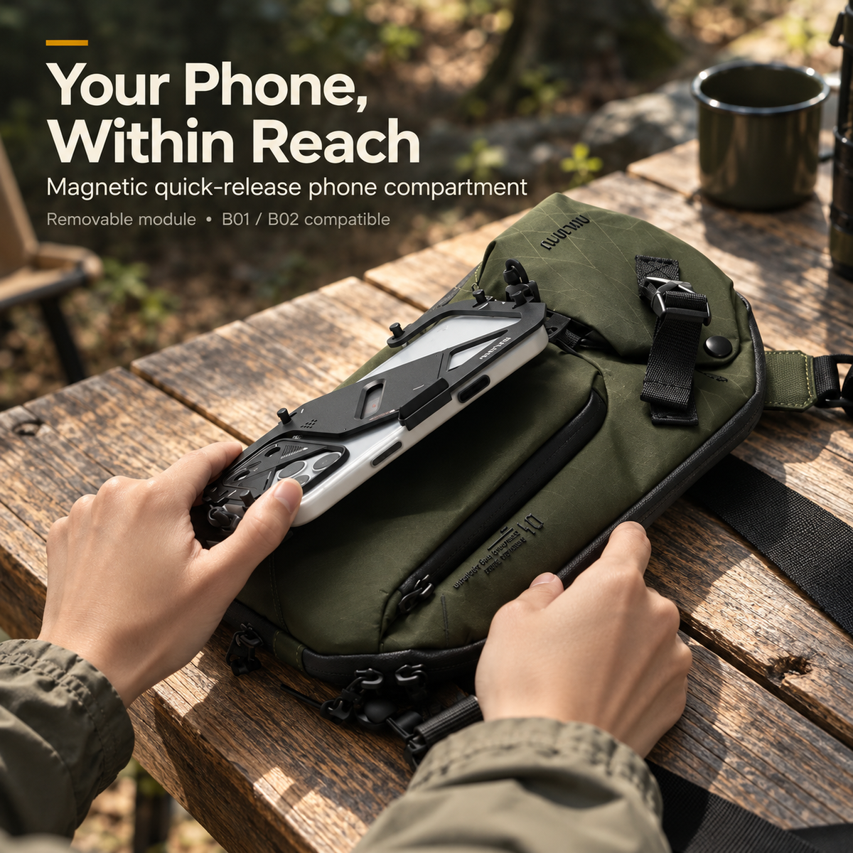 🎒Urban Transit Gear Sling Bag | Expandable 2.5‑3.5L X‑Pac Water‑Rep,Modular Chest Bag for Commute & Outdoor🏕️