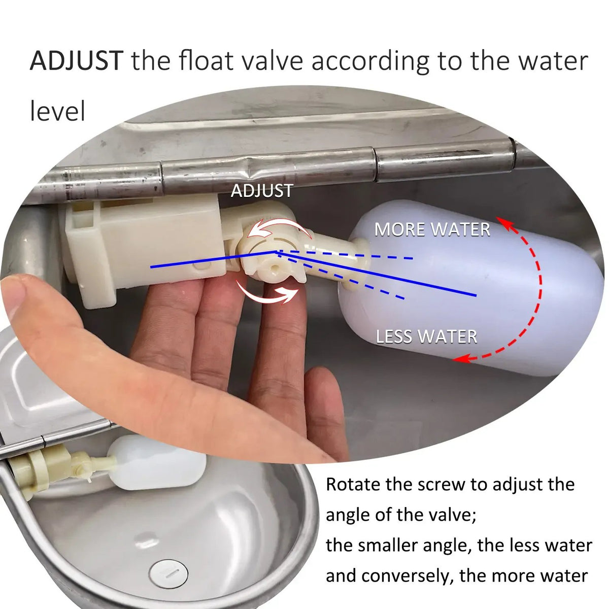 Automatic Dog Gravity Water Feeder Kit | 304 Stainless Steel Animal Water Bowl with Float Valve & Braided Hose