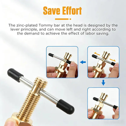 Compression Sleeve Puller Tool for 1/2' & 3/4' Brass Pipes, Rust-Resistant Ferrule Remover, Pipe Ring Extraction Kit for Corroded/Frozen Supply Stops, Removes Nut & Ferrule Safely – No Pipe Damage (Fits NPT 1/2', 3/4')