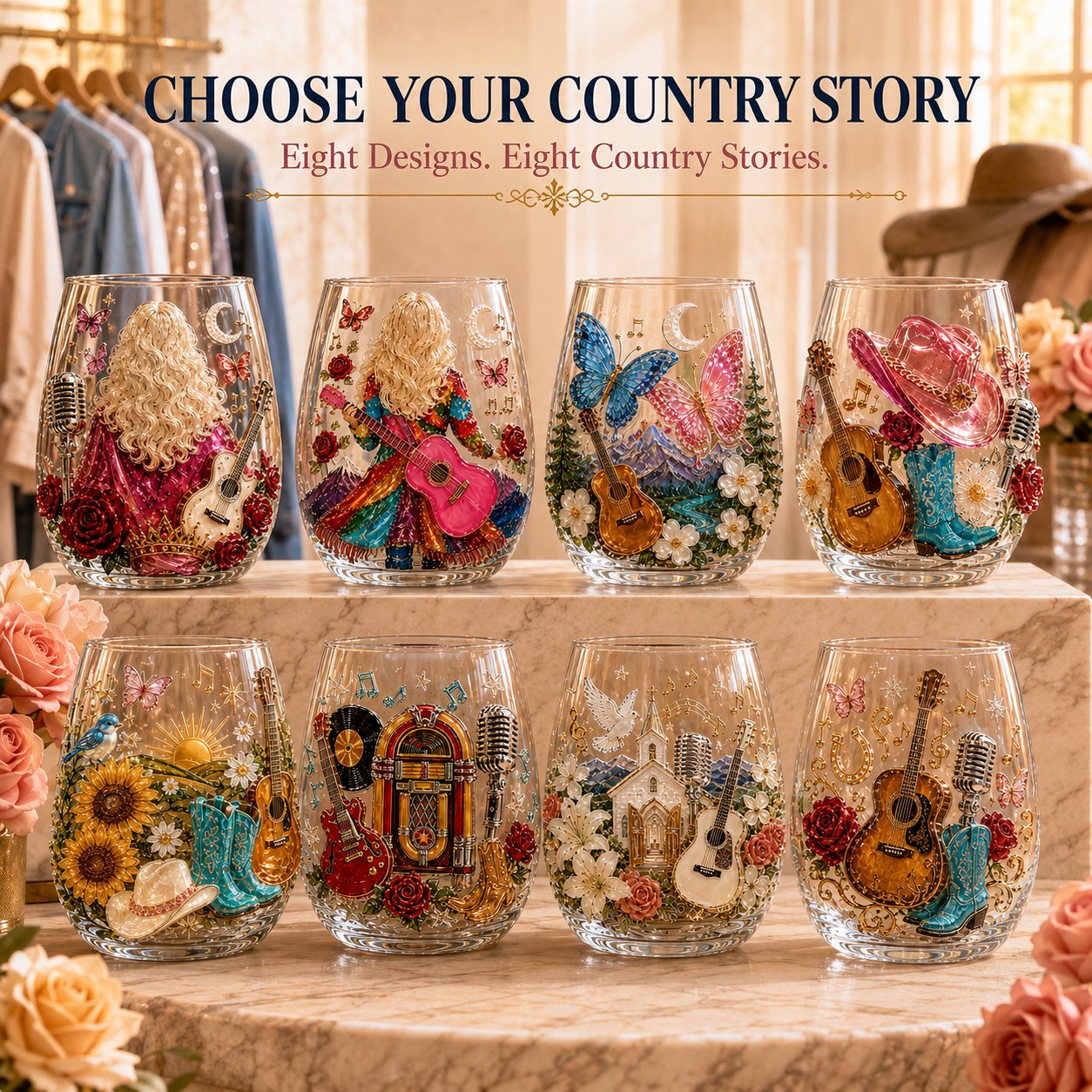 🎸✨ Queen of Country 1946–2026 3D Glass Collection