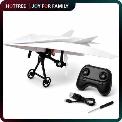 SkyCraft RC Paper Airplane Kit with Gyro Stabilizer and Remote Control