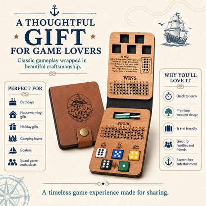 ⚓ Ship, Captain, Crew – A Classic Wooden Dice Game For Family & Travel Fun