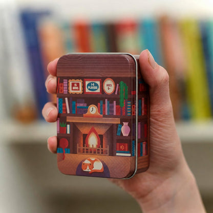 Bookshelf Cooperative Balance Stacking Game Travel Tin for 2-4 Players Ages 8+